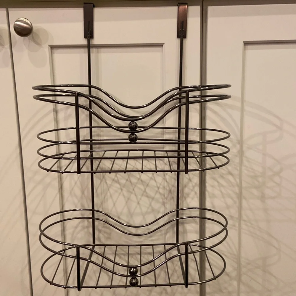 Excellent condition-polished over the cabinet door two tier storage